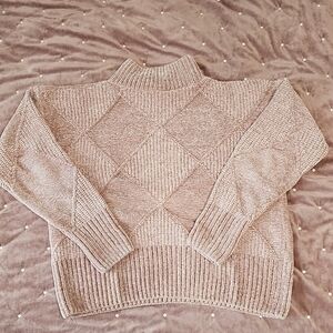 Christian Siriano Women's Beige Turtleneck Sweater Size M